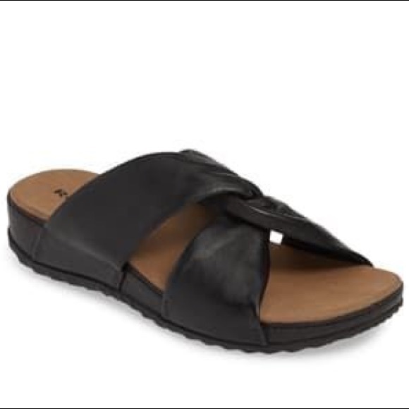 NWOB Romika Black Slide Sandals Women’s 41/9.5-10 - Picture 1 of 16